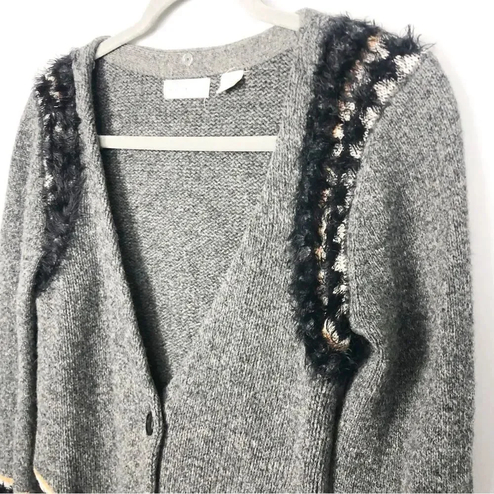 ANTHROPOLOGIE | SLEEPING ON SNOW Corby Lodge Button Cardigan Gray Women’s XS